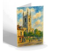 GREETING CARD - Parish Church. St John the Baptist. Windsor - Vintage Art Style