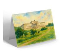 GREETING CARD - Parliament Buildings, Stormont, Belfast, NI - Vintage Art Style