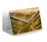 GREETING CARD - Path Up Ben Nevis at Halfway, Fort William - Vintage Art Style