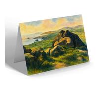 GREETING CARD - Peep Through the Rocks, Rhiw - Vintage Art Style