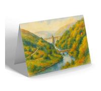 GREETING CARD - Pen-y-Gareg Dam, Elan Valley (b) - Vintage Art Style