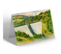 GREETING CARD - Pen-y-Gareg Dam. Elan Valley - Vintage Art Style