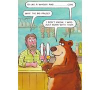 Greeting Card (PLK9042) Humour Birthday - Big Pause - Bear In A Bar