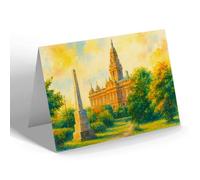 GREETING CARD - Portsmouth Town Hall from Victoria Park (a) - Vintage Art Style