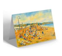 GREETING CARD - Preston Beach, Paignton - Vintage Art Style