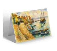 GREETING CARD - Quay Side, Appledore - Vintage Art Style