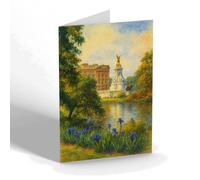 GREETING CARD - Queen Victoria Memorial from St James's Park - Vintage Art Style