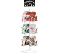 Greeting Card Rack Display Stand, 3 Tier Rotating Card Holder Display Retail, 12 Pocket Metal Postcard Holder Display Stand, Greeting Card Holder for Postcards, Brochures, Stickers, Showcase(white)