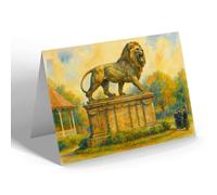 GREETING CARD - Reading. Lion Monument - Vintage Art Style