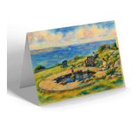 GREETING CARD - Rest Corner, Bay View Holiday Estate Brixham - Vintage Art Style