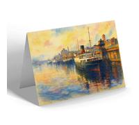 GREETING CARD - River Clyde, Glasgow - Vintage Art Style
