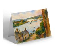GREETING CARD - River Dee & Bridge, Kirkcudbright - Vintage Art Style