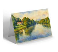GREETING CARD - River Dee from the Bridge, Corwen - Vintage Art Style