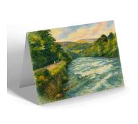 GREETING CARD - River Dee in Flood from Chain Bridge Hotel - Vintage Art Style