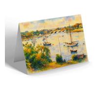 GREETING CARD - River Hamble, Bridge & Village, Bursledon - Vintage Art Style