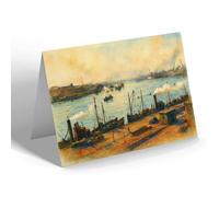 GREETING CARD - River Tyne & Fishquay, North Shields - Vintage Art Style