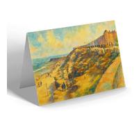 GREETING CARD - Rockery & Cliffs, North Promenade Blackpool - Vintage Art Style