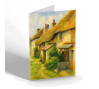 GREETING CARD - Rosecoat, Inner Hope, Hope Cove - Vintage Art Style