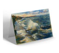 GREETING CARD - Rough Sea At Dovercourt, Looking East - Vintage Art Style