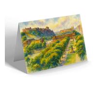 GREETING CARD - Royal Scottish Academy & Gardens, Edinburgh - Vintage Art Style