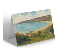 GREETING CARD - Runswick Bay - The Bay & Kettleness Point - Vintage Art Style