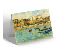 GREETING CARD - Sea Front from the Jetty, Broadstairs - Vintage Art Style