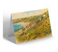 GREETING CARD - Sennen Cove Looking East - Vintage Art Style