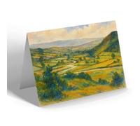 GREETING CARD - Severn Valley from Penrallt Woods Llanidloes - Vintage Art Style