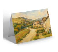 GREETING CARD - Shore Road, Llanddulas - Vintage Art Style