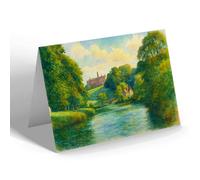 GREETING CARD - Shrewsbury School & the River Severn - Vintage Art Style