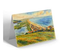 GREETING CARD - Slapton Sands, Torcross - Vintage Art Style