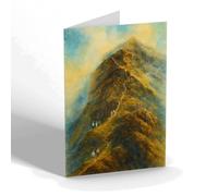 GREETING CARD - Snowdon from the Saddle (b) - Vintage Art Style
