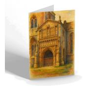 GREETING CARD - South Porch St Nicholas Church King's Lynn a - Vintage Art Style