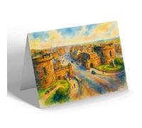 GREETING CARD - Southern Gate, Carlisle Citadel - Vintage Art Style