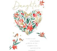 Greeting Card Special Daughter Heart Foiled & Embellished Christmas Card Xmas 693510