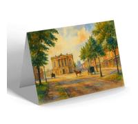 GREETING CARD - St Albans. Town Hall & St Peter Street - Vintage Art Style