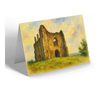 GREETING CARD - St Catherine's Chapel Pilgrims Way Guildford - Vintage Art Style