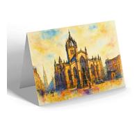 GREETING CARD - St Giles Cathedral, Edinburgh - Vintage Art Style
