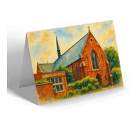 GREETING CARD - St Joseph's Catholic Church, Roehampton - Vintage Art Style