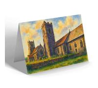 GREETING CARD - St Mary's Michael's Parish Churches Reepham - Vintage Art Style
