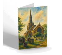 GREETING CARD - St Michael's Church, Lichfield - Vintage Art Style