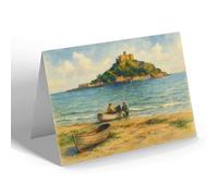GREETING CARD - St Michael's Mount, Marazion (c) - Vintage Art Style