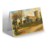 GREETING CARD - St Oswalds Church, Askrigg - Vintage Art Style