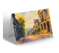 GREETING CARD - Station Road, High Bentham - Vintage Art Style