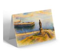 GREETING CARD - Statue of Burns' Highland Mary, Dunoon - Vintage Art Style