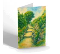GREETING CARD - Steps to the Rest Garden, Northcliffe - Vintage Art Style