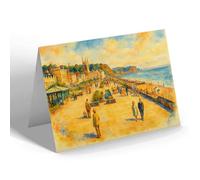 GREETING CARD - Sunken Gardens & Promenade Teignmouth (b) - Vintage Art Style