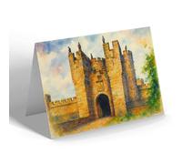 GREETING CARD - The Barbican, Alnwick Castle - Vintage Art Style