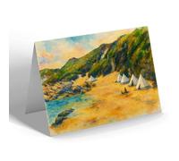 GREETING CARD - The Bathing Beach, Borth-y-Gest (b) - Vintage Art Style