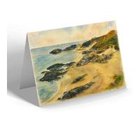 GREETING CARD - The Bathing Beach, Borth-y-Gest (c) - Vintage Art Style